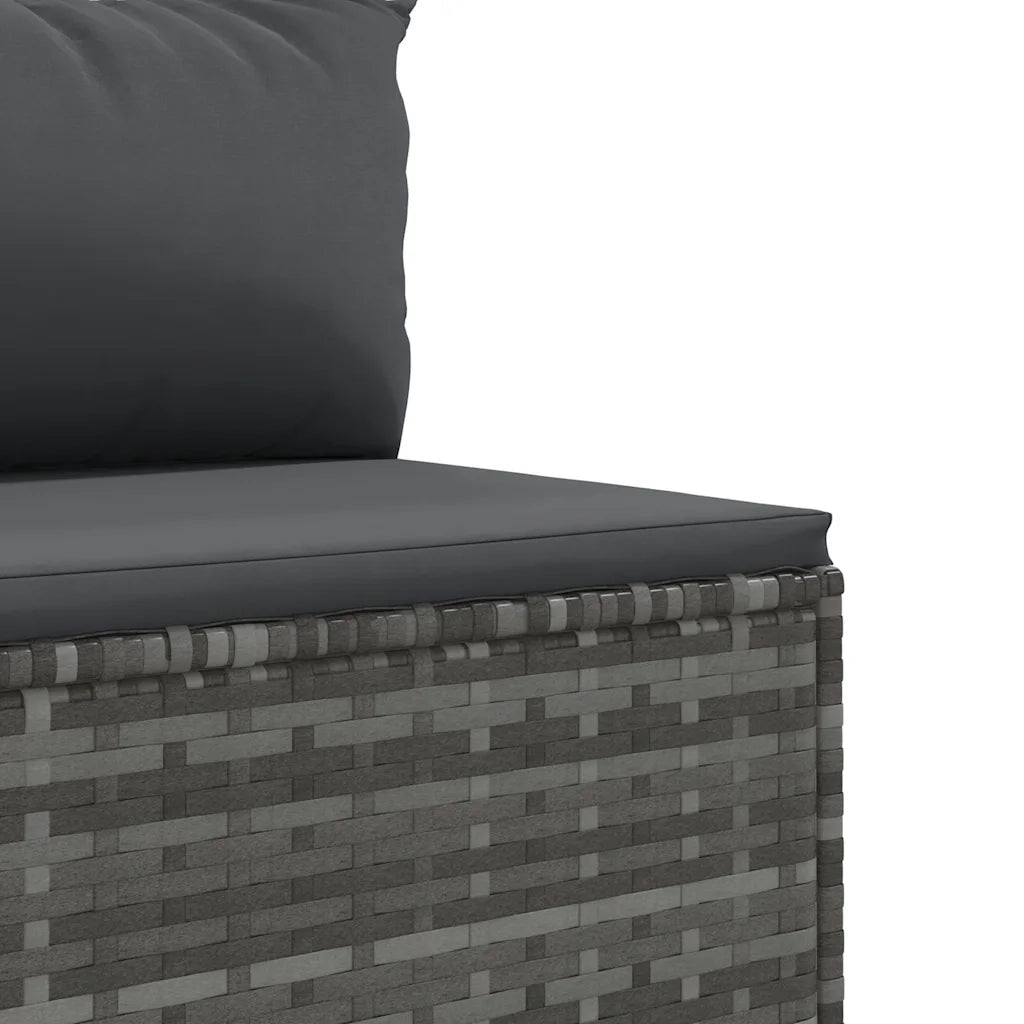 Set Divani da Giardino 5 pz con Cuscini in Polyrattan Grigio 3308082