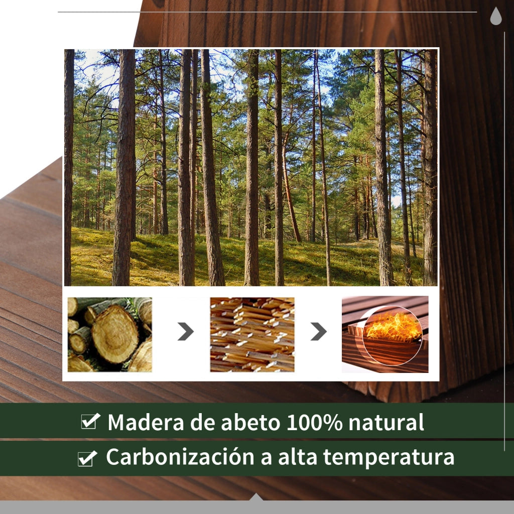 Fontana da Giardino a Cascata 2 Livelli ¨C Zephmum ¨C 44.5x44.5x58.5 cm Legno Naturale