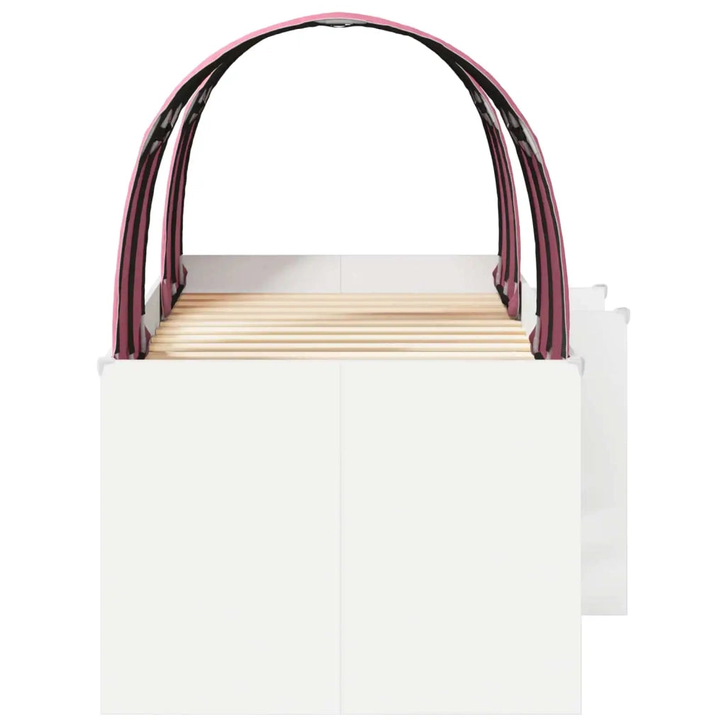 Letto Alto per Bambini con Tunnel 3 pz Bianco e Rosa 3423536
