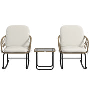 Altalena da bistrot: stile bohémien; rattan PE; resistente all'acqua; crema