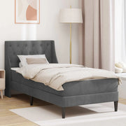 Struttura letto con materasso-Giroletto Grigio scuro 100 x 200 cm Velluto 534940