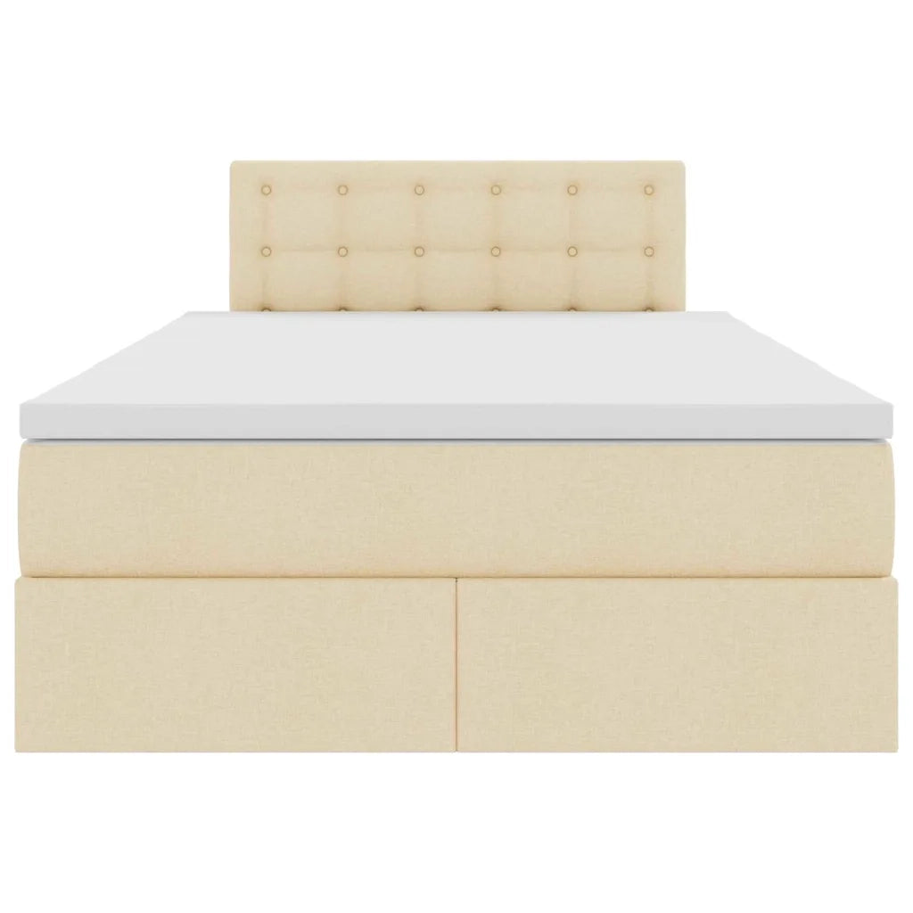 Letto con contenitore e materasso Crema 120 x 200 cm