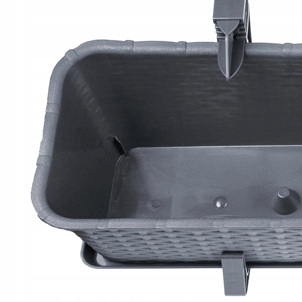 KADAX Fioriera da balcone 40 cm, supporto per vaso, manici (3 pezzi)