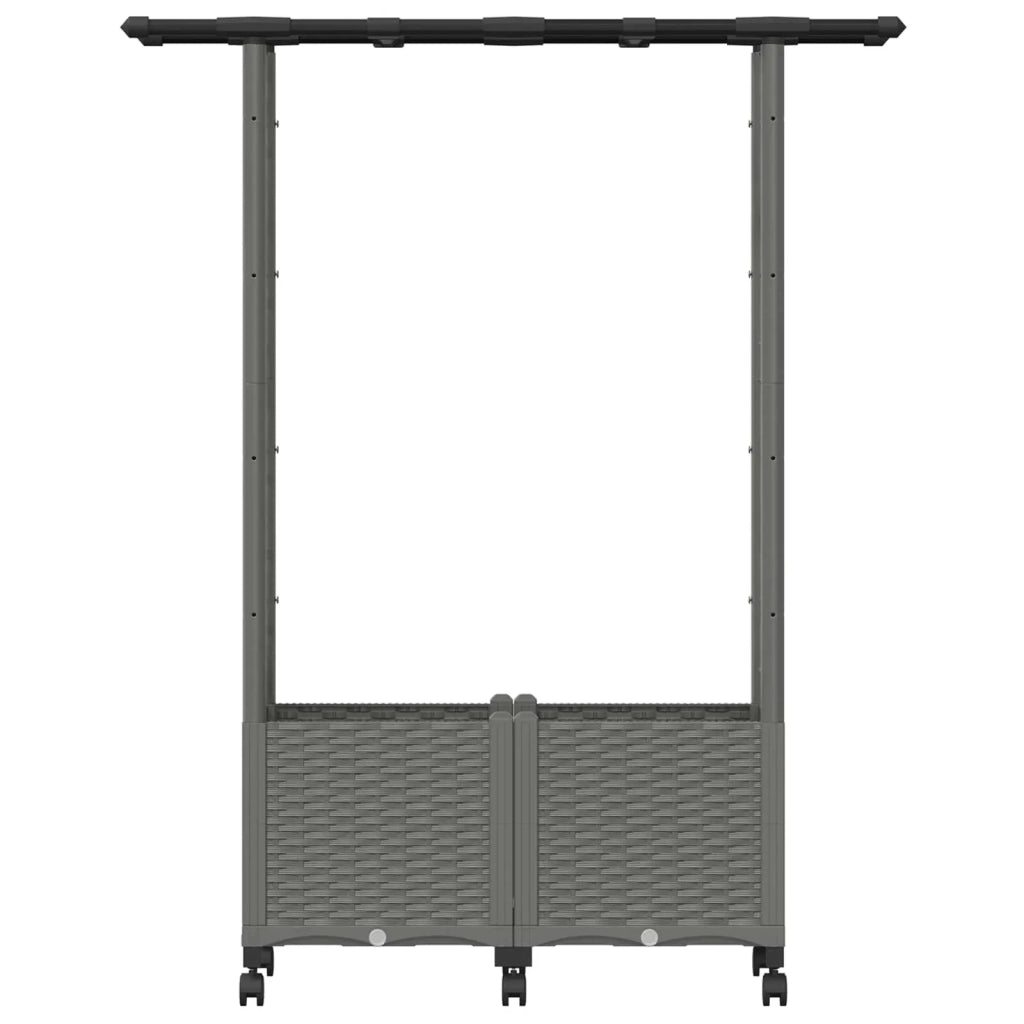 Letto Rialzato con Griglia e Tetto Grigio Chiaro PP 3423032