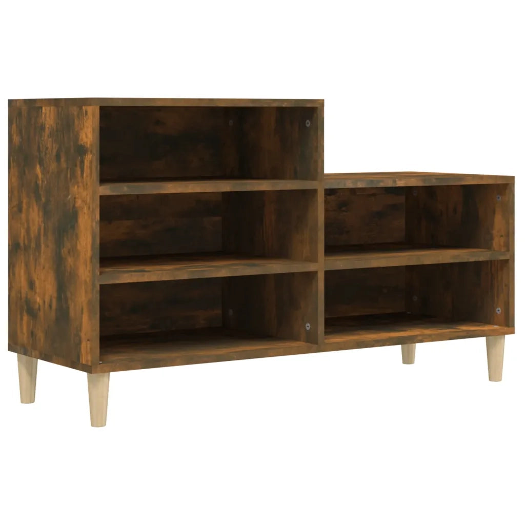 Scarpiera-Scaffale per scarpe Rovere Fumo 102x36x60 cm in Legno Multistrato 491956