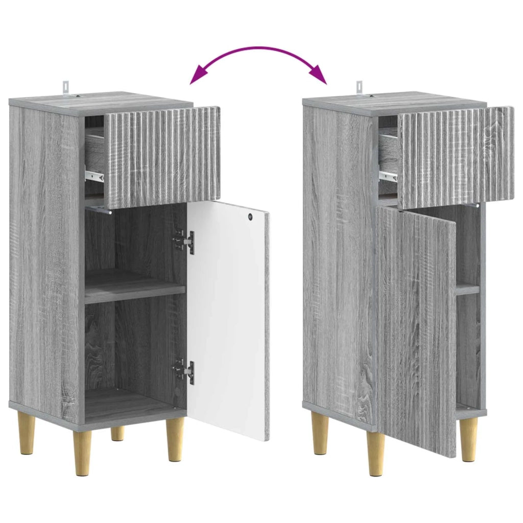 Mobiletto da Bagno ARNHEM Sonoma grigio 30 x 31 x 80 cm 896611