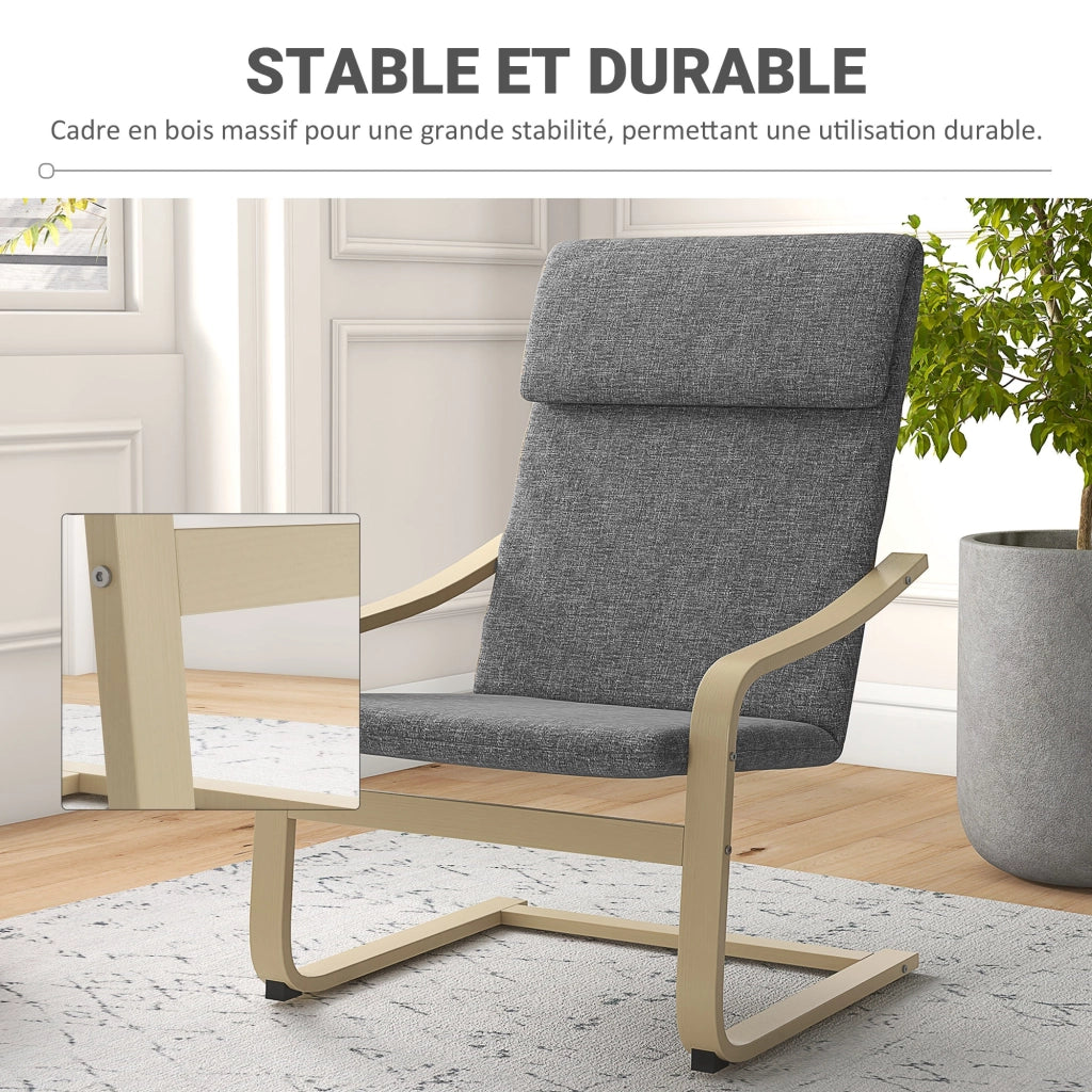 Poltrona con braccioli ¨C Xylo ¨C tessuto grigio 65x79x98 cm
