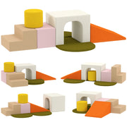 Set 8 Costruzioni Morbide ¨C Xylo ¨C Velluto Arancione per Bambini 0-3 Anni
