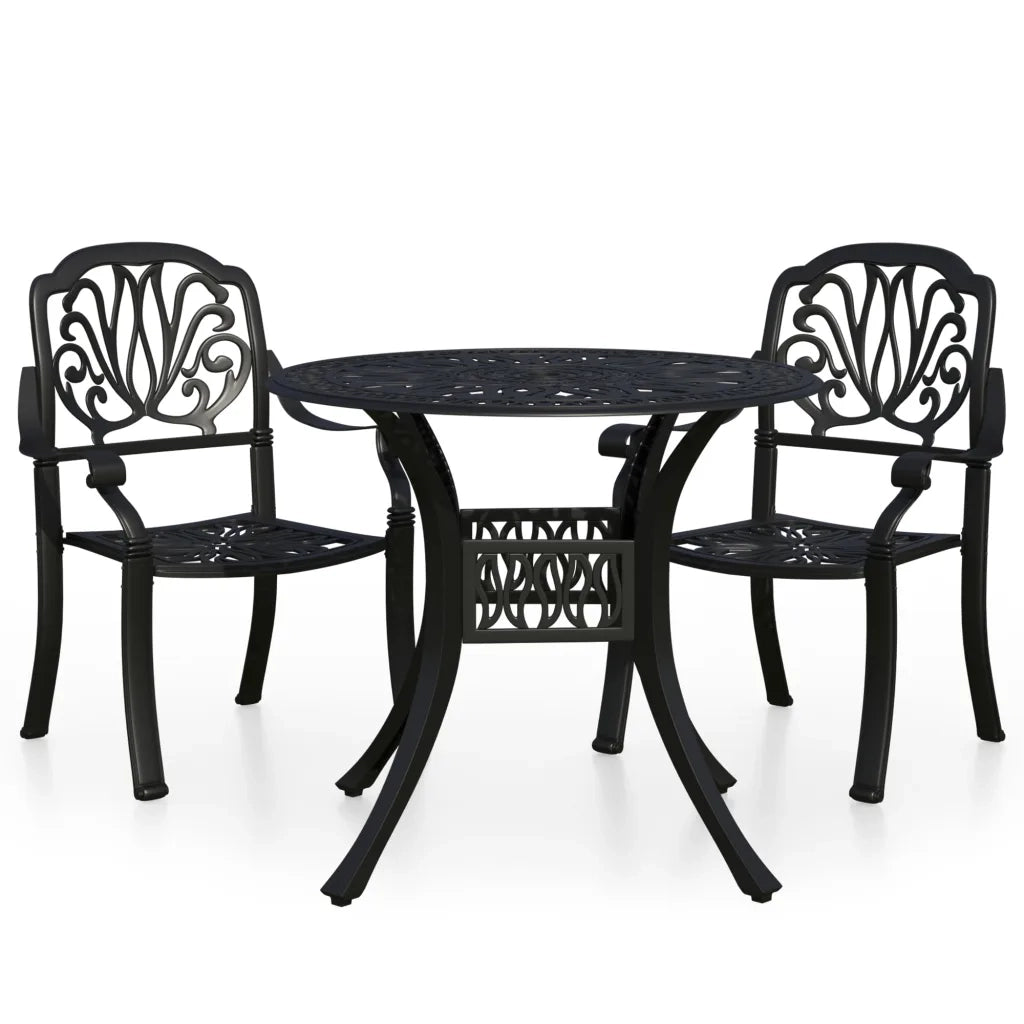 Set da Bistrot 3 pz in Alluminio Pressofuso Nero 3070575
