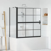Schermo per Bagno e Doccia Nero e trasparente 116 x 68 x 128 cm 42018555