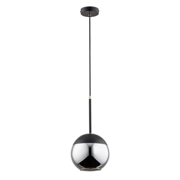 Lampada a sospensione VOLDA nera/cromo sfera E27 Alfa