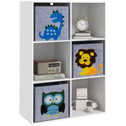 Libreria per Bambini a 6 Cubi ¨C Minimal ¨C Grigio e Bianco, MDF e Melamina, 61.8x29.9x91.5 cm