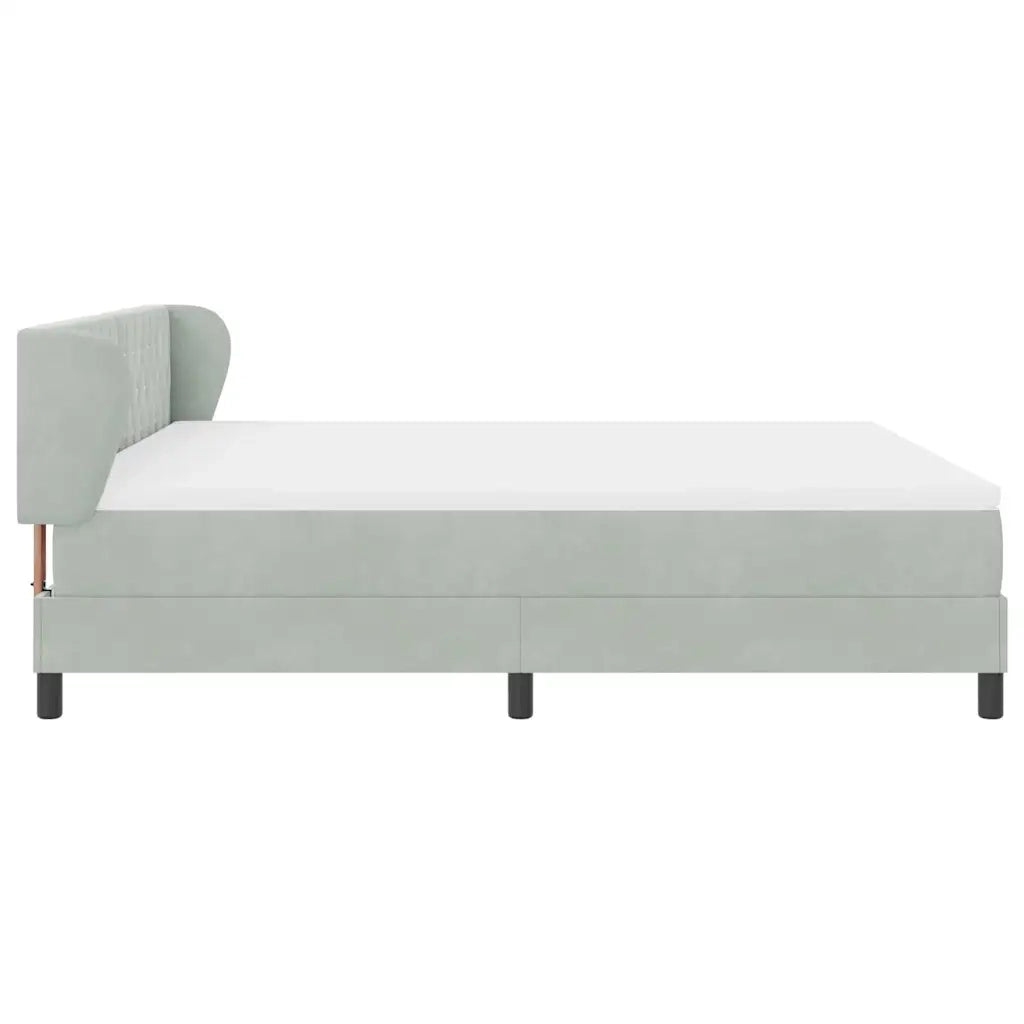 Letto a molle con materasso Grigio chiaro 180 x 200 cm Velluto 3340346