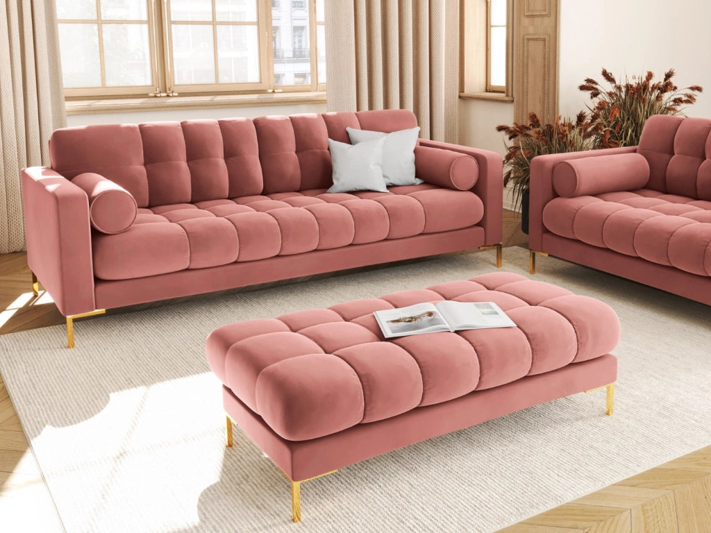 Cosmopolitan Design - Divano "Bali" 3 posti in velluto rosa 