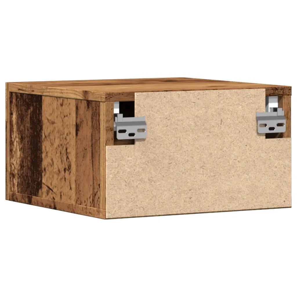 Comodino a Muro Legno Antico 35x35x20 cm 857063