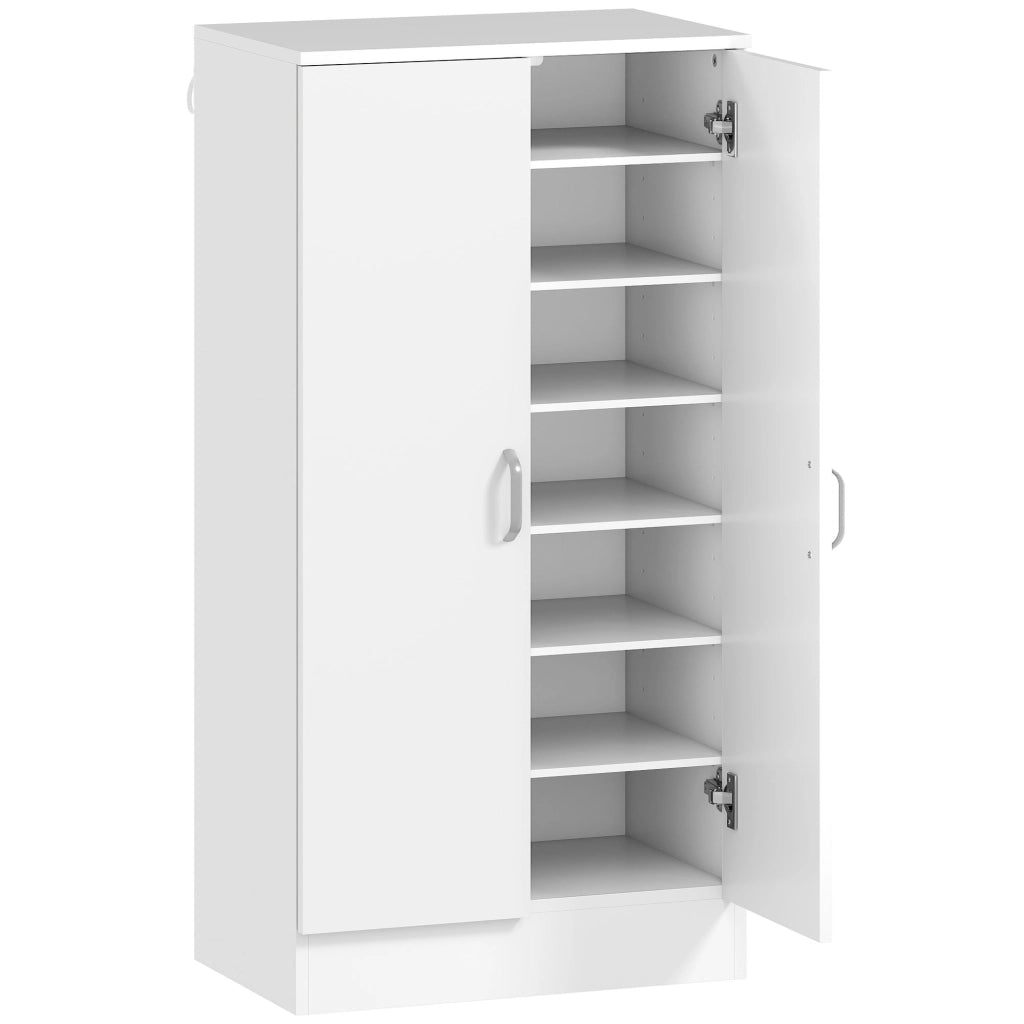 Scarpiera 14 paia con 6 ripiani regolabili e 2 ante ¨C Minimal ¨C Bianco