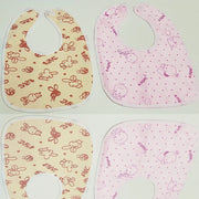 Trade Shop - Set 3 Pezzi Bavetti Bavetta Bavaglini Bambina Giallo Rosa Bimba Neonata Cotone -