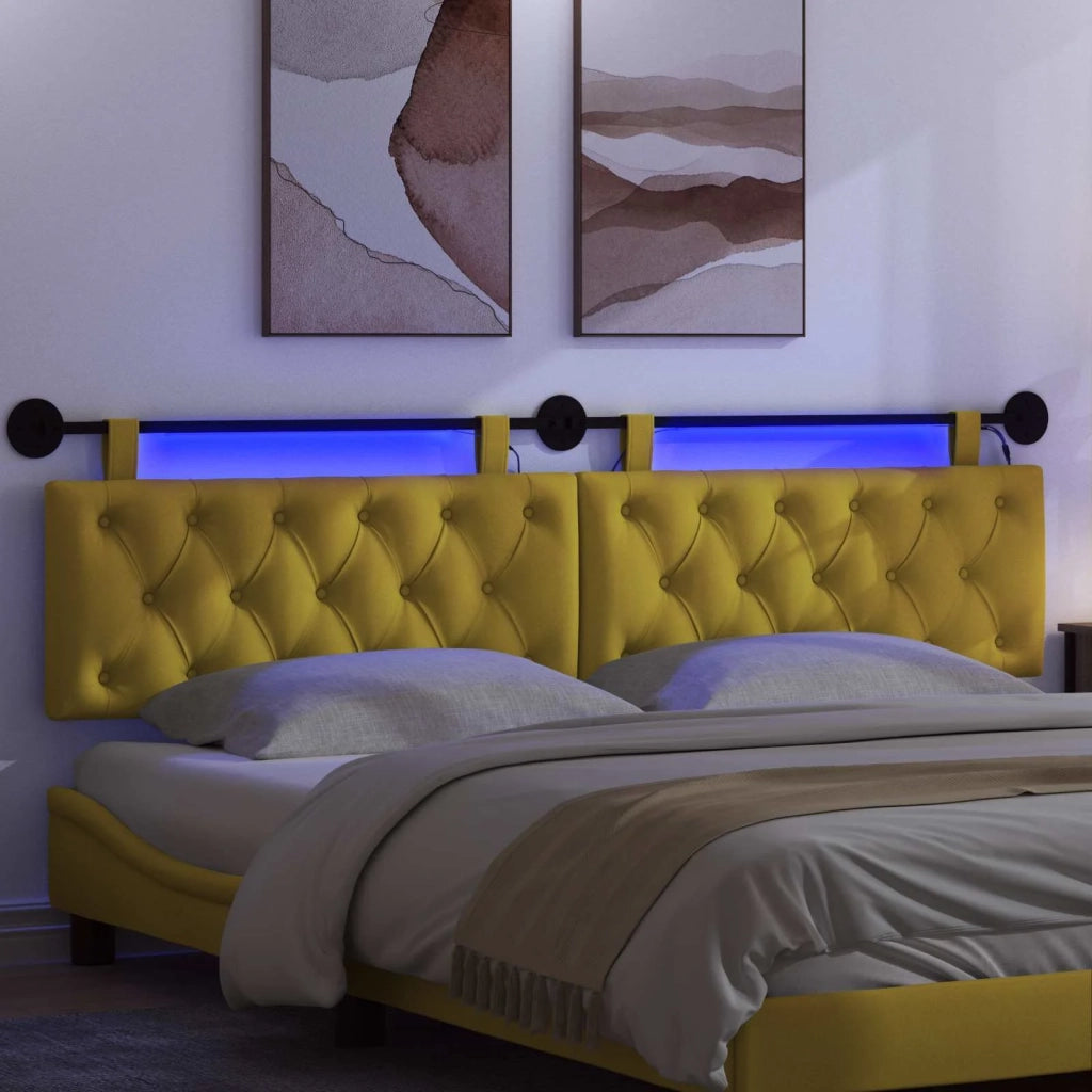 Testiera | Testata sospesa Con luce LED Giallo Velluto