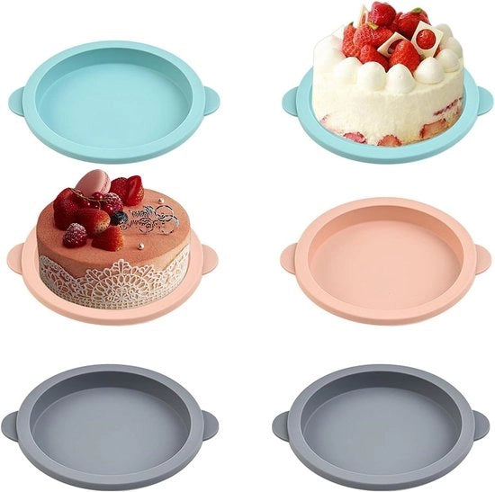 Set di forme per torte e dolci in silicone, 6 pezzi, diametro interno 10 cm, resistente al calore