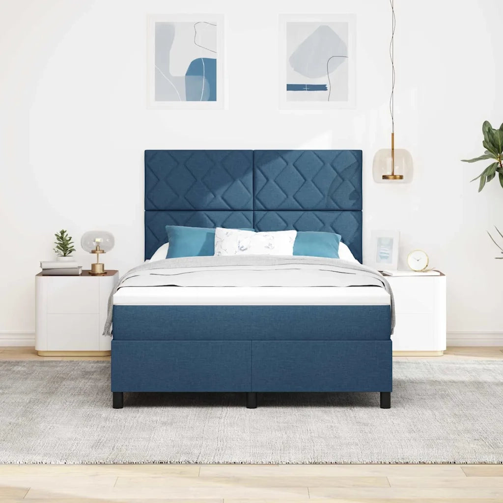 Letto a molle con materasso Blu 140 x 190 cm Tessuto 3342948