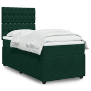 Giroletto a Molle con Materasso Verde Scuro 90x200 cm Velluto 3292247