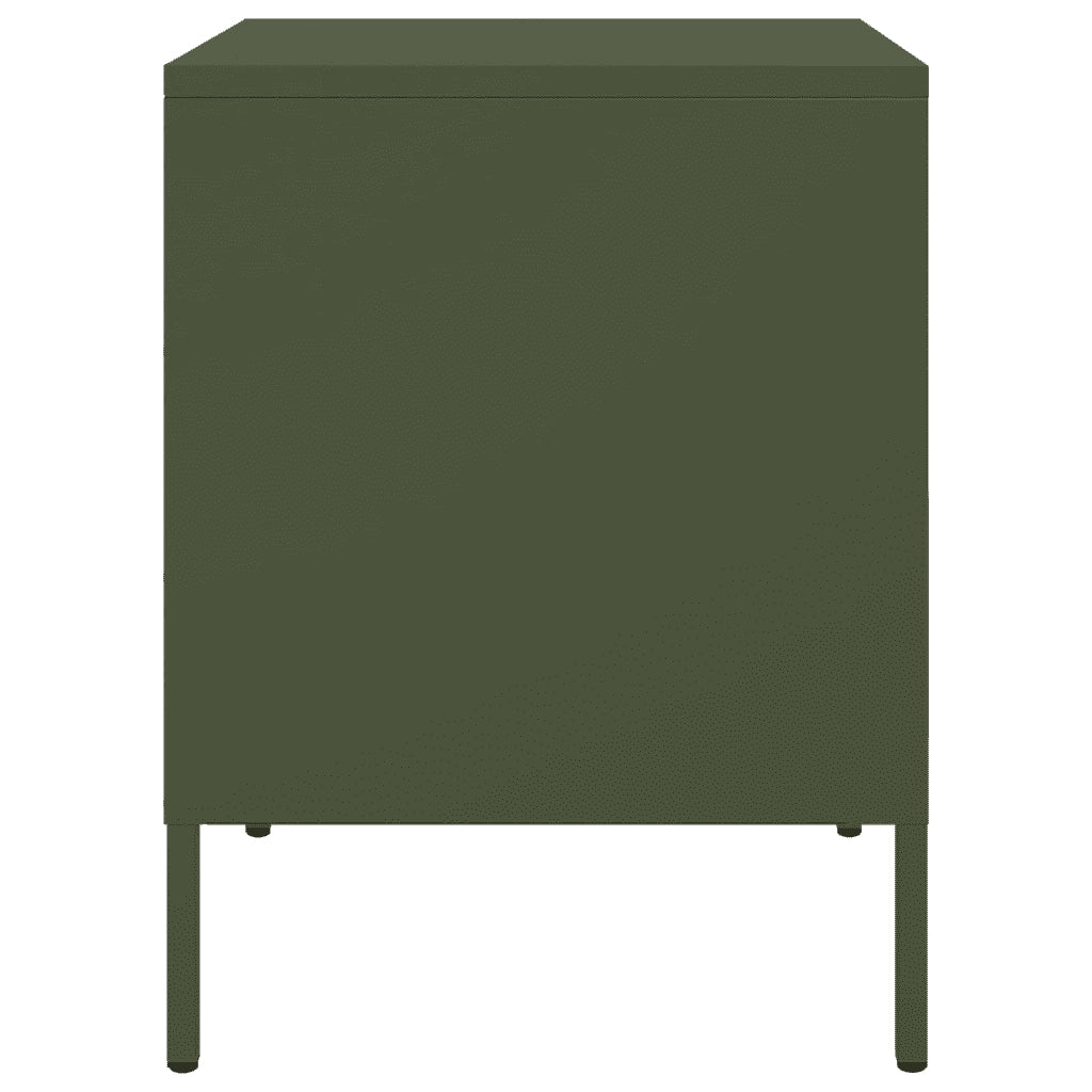 Comodini 2 pz Verde Oliva 36x39x50,5 cm in Acciaio 842919