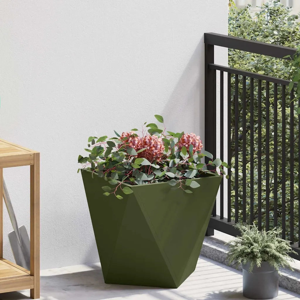 Fioriera Verde oliva 40 x 40 x 40 cm Acciaio 883828