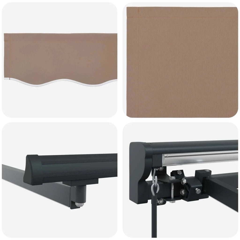 Cornice per Tenda Manuale con LED Tortora 5 × 3,5 m 3426452