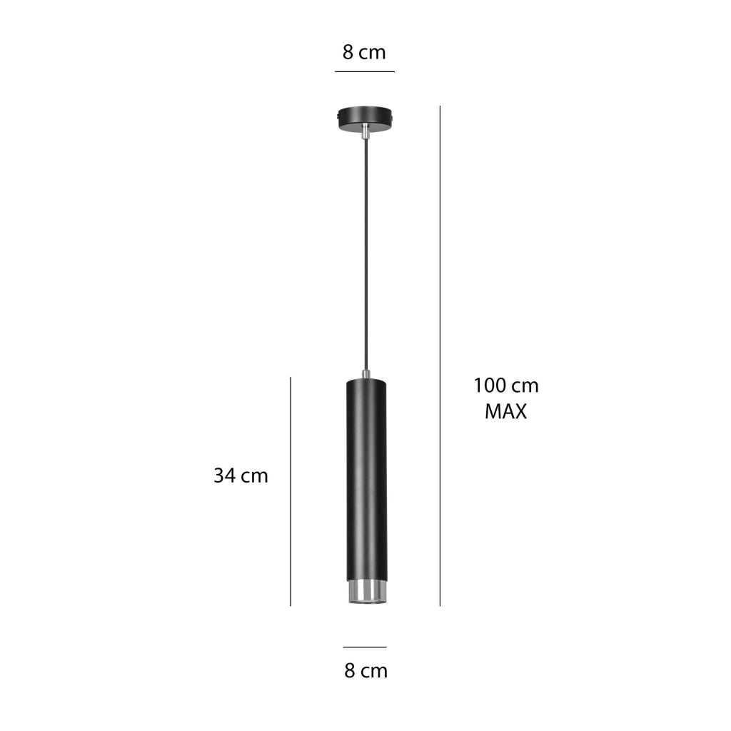 Lampada a sospensione Emibig Kibo nera cromo GU10 1 luce