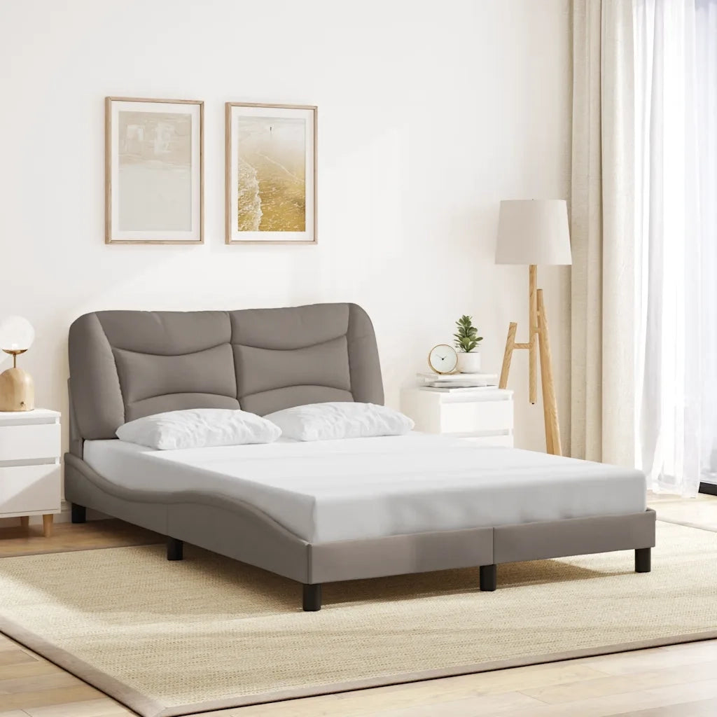 Letto matrimoniale | Letto per adulti | Giroletto senza Materasso Hvar Tortora 120x200 cm Tessuto