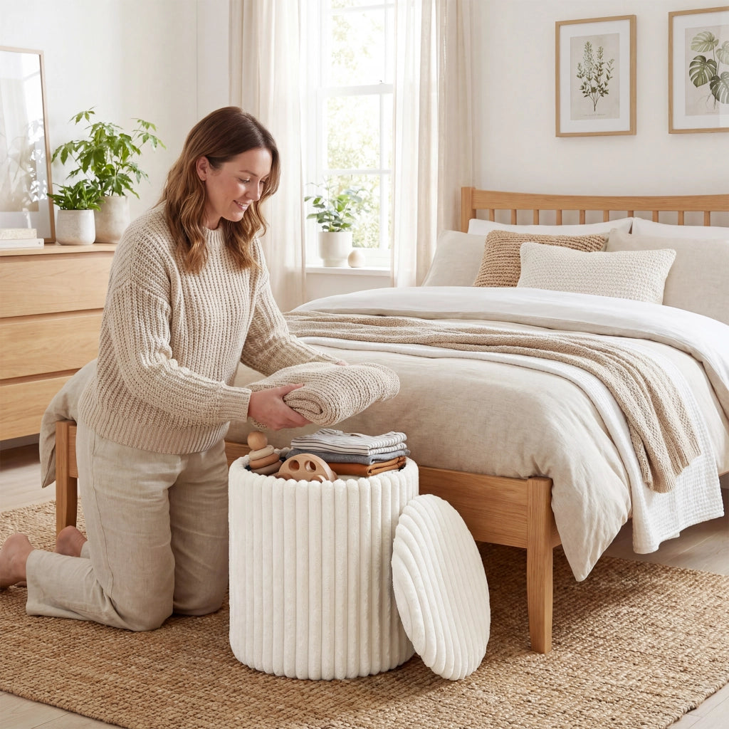 Cassa Panca Contenitore con Coperchio ¨C Minimal ¨C Bianco
