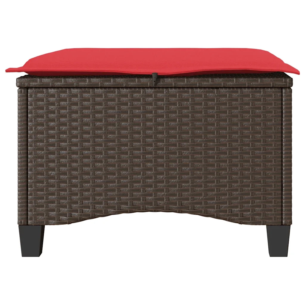 Sgabelli Giardino con Cuscini 2pz Marrone 55x55x36cm Polyrattan 4108251