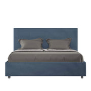 Letto una piazza e mezza contenitore imbottito 130x210 microfibra blu Mika