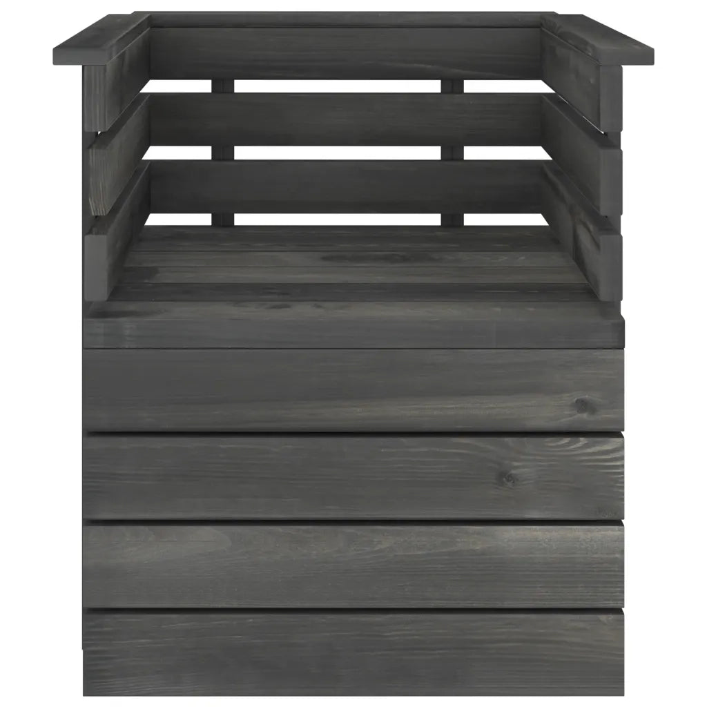Poltrona da Giardino in Legno Massello di Pino Grigio Scuro cod mxl 72349