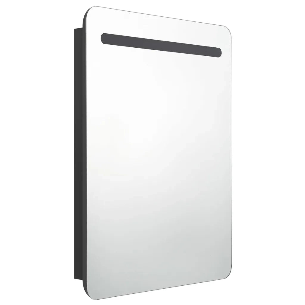 Armadietto a Specchio-Mobiletto a specchio con LED Nero 60x11x80 cm in MDF