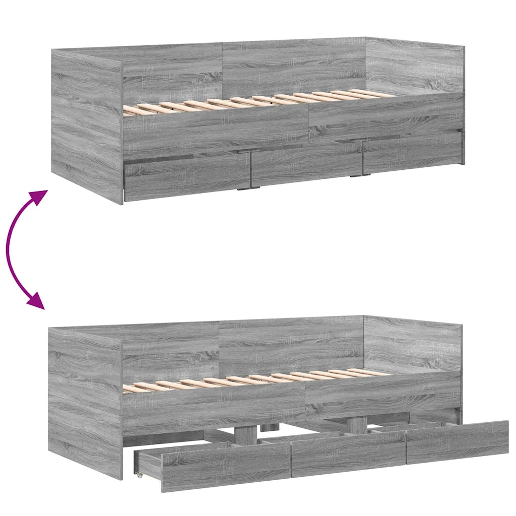 Divano letto | Sof¨¤ letto | Letto singolo con Cassetti senza Materasso 90x190 cm