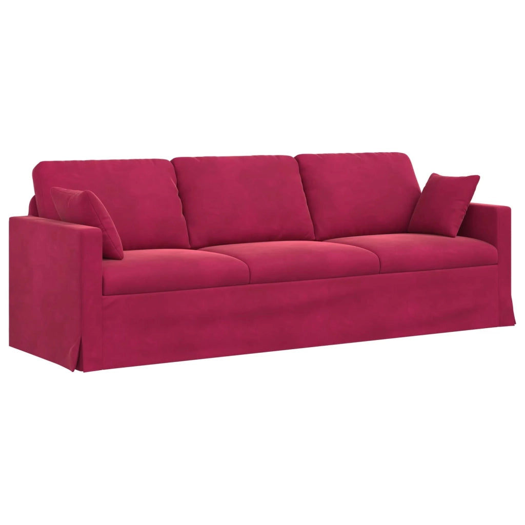 Divano Rosso Vino 228 x 78 x 80 cm Velluto 42024445