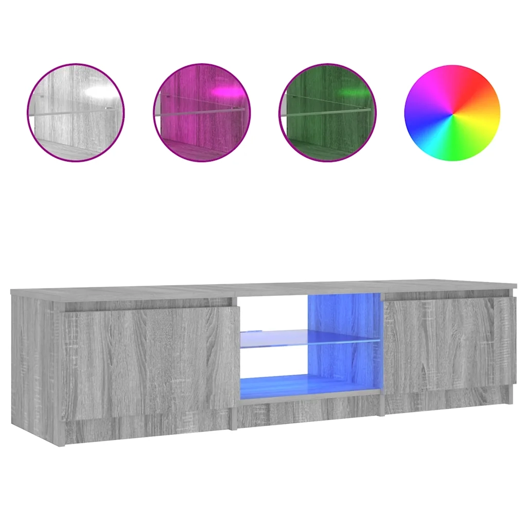 Mobile Porta TV con Luci LED-Mobile per TV-Credenza TV Grigio Sonoma 140x40x36 cm