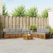 Set divani con cuscino 8 pcs Grigio Naturale e Chiaro 3374501