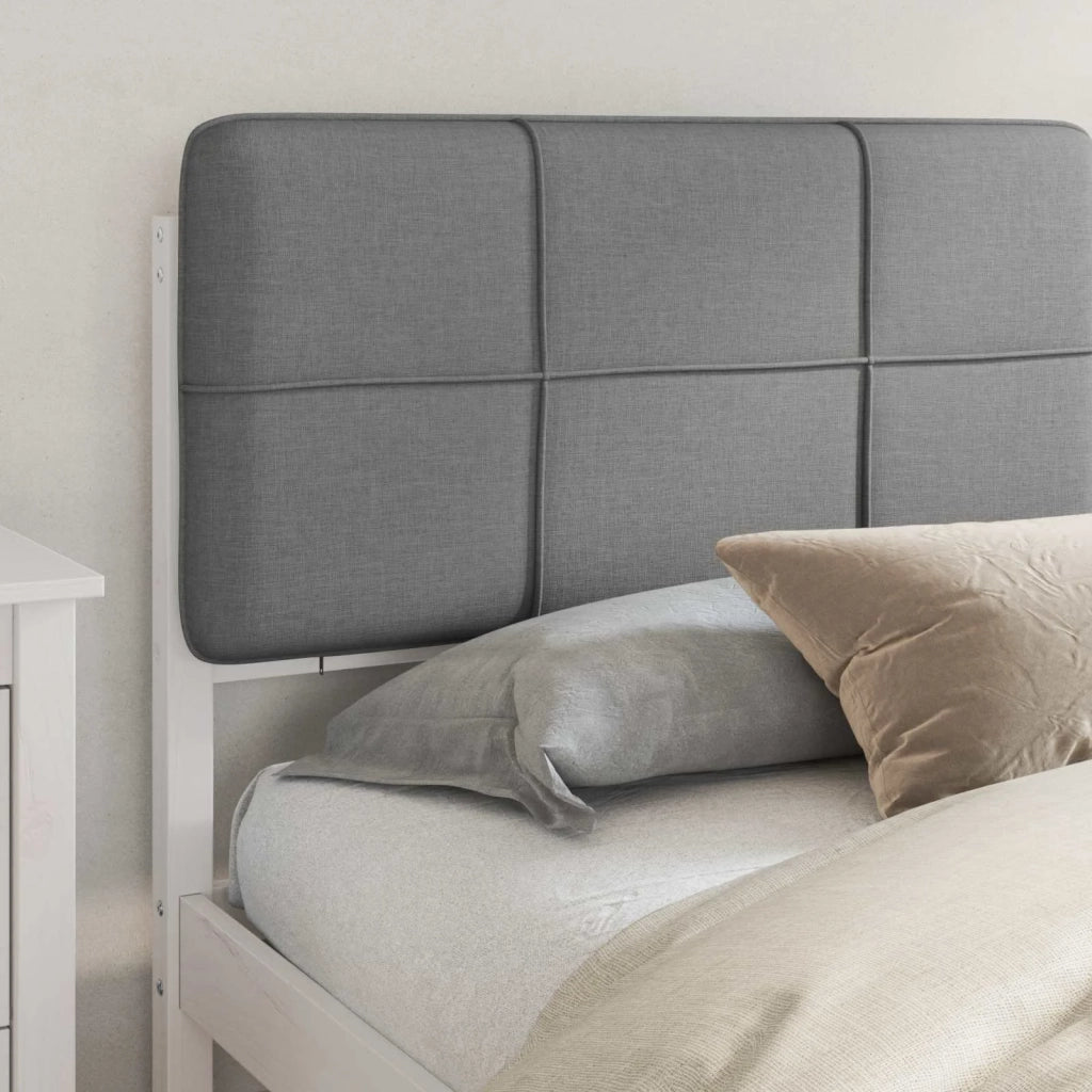 Letto con Testiera Rivestita Grigio chiaro 200 x 200 cm