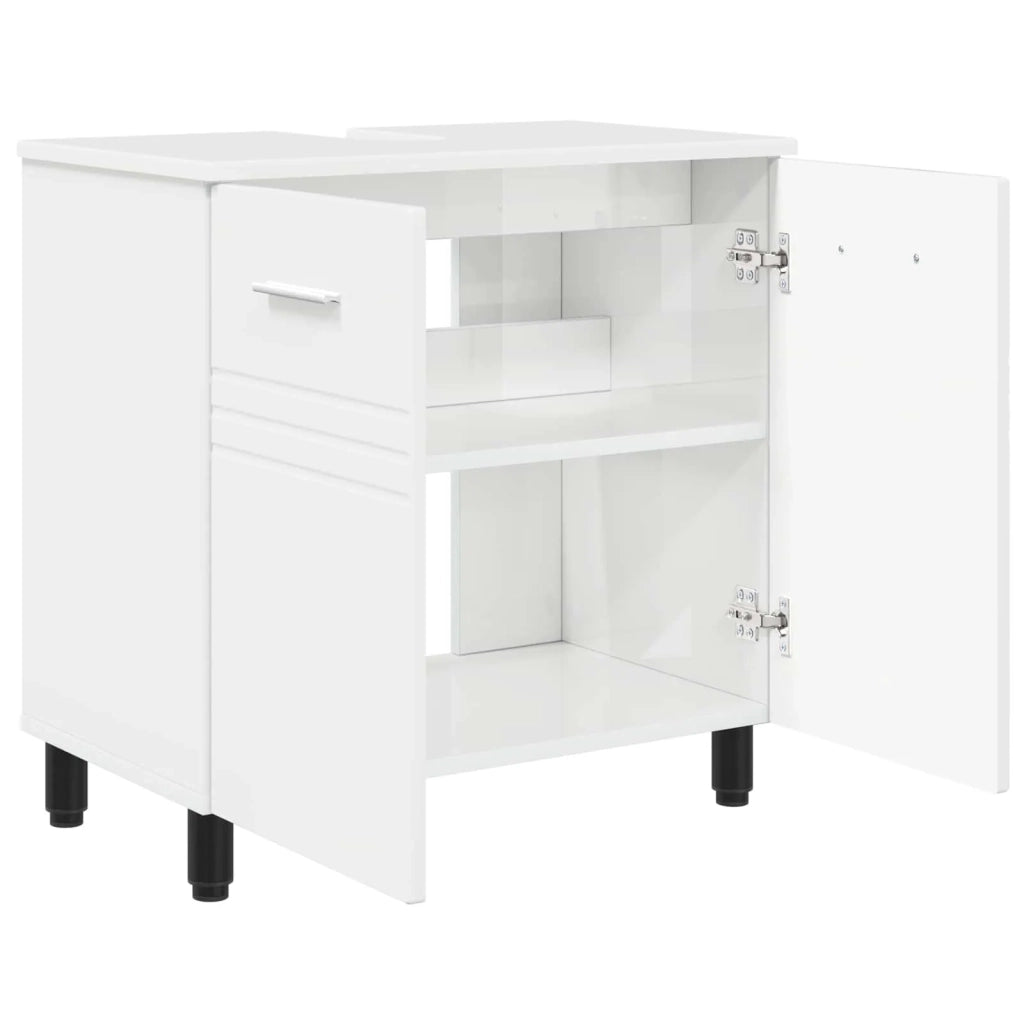 Mobiletto da Bagno | Armadio da bagno Bianco Lucido 60 x 35 x 60 cm