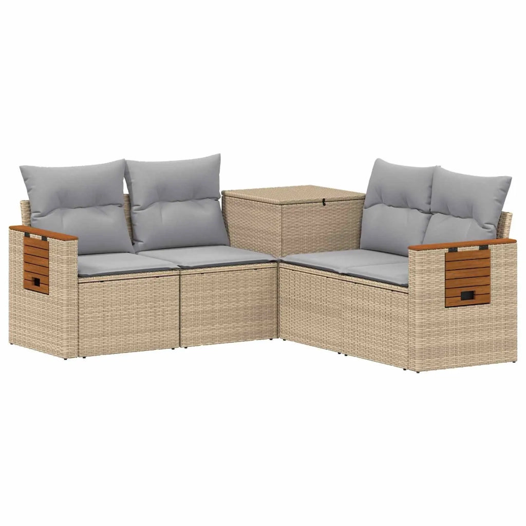Set di divani 5 pz Beige e Grigio Chiaro 3447953