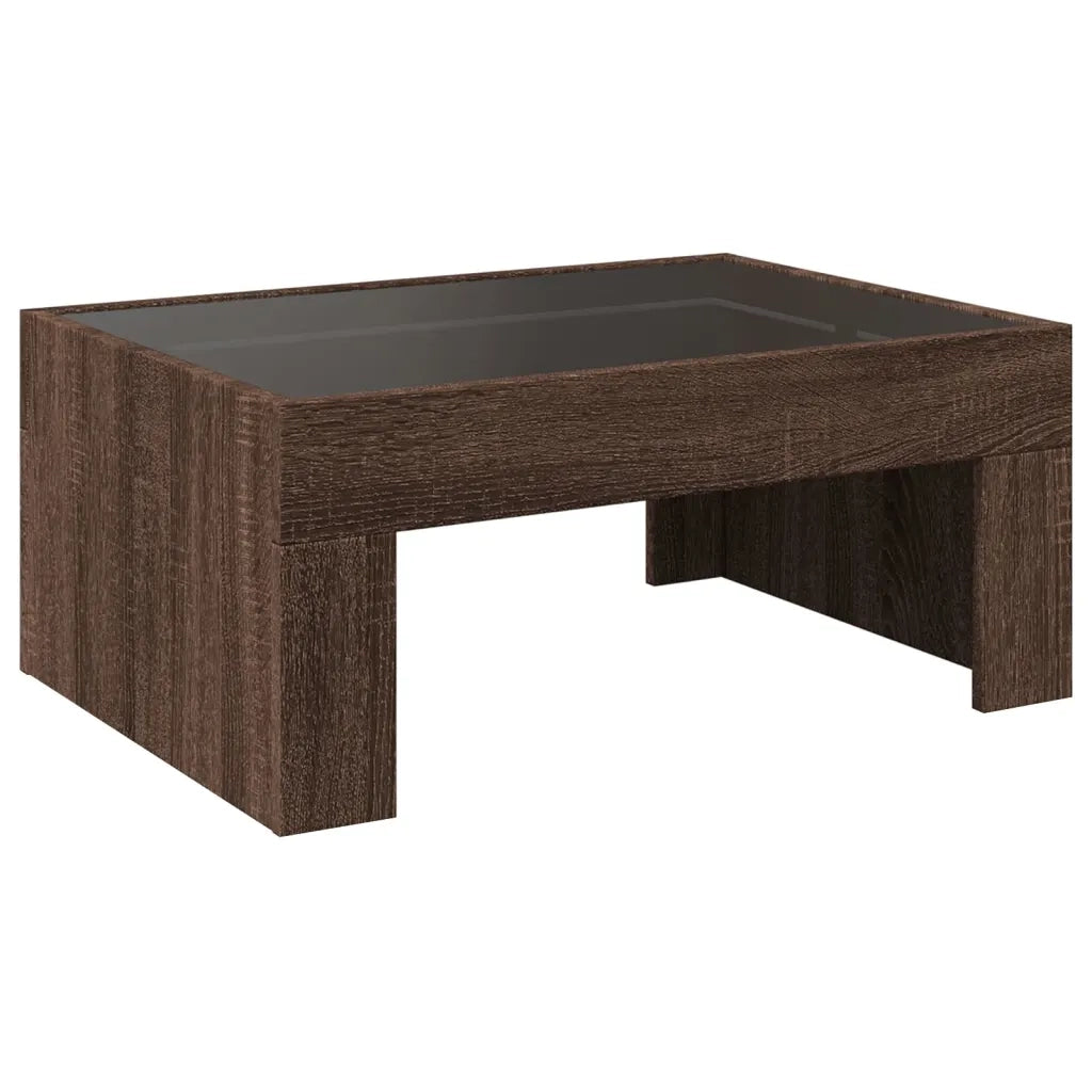 Tavolino da Salotto con LED Infinity Rovere Marrone 70x50x30 cm 847615