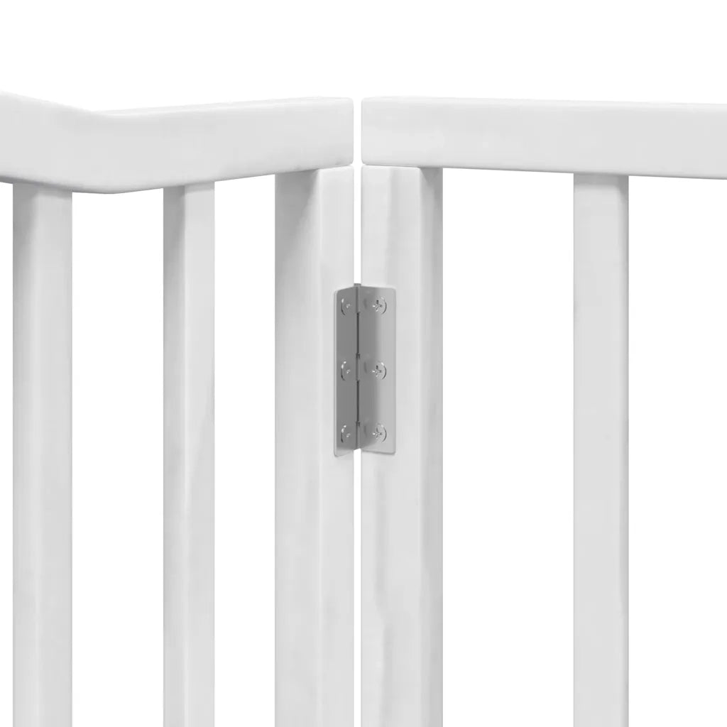 Cancello Cani Porta Pieghevole Bianco 12 Pannelli 640 cm Pioppo 3155622