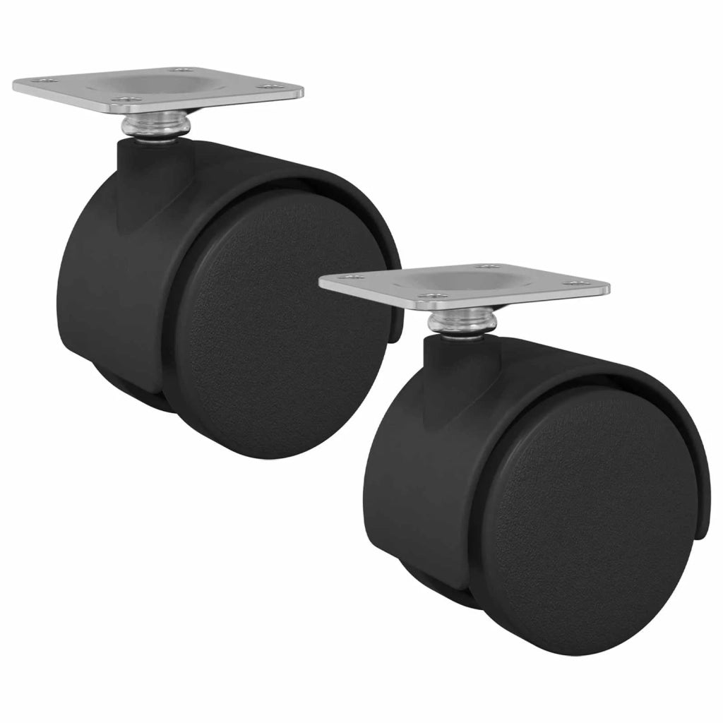 Rullo girevole 2 pcs Nero 39,5 x 39,5 x 37,8 mm Ferro e PP 864770