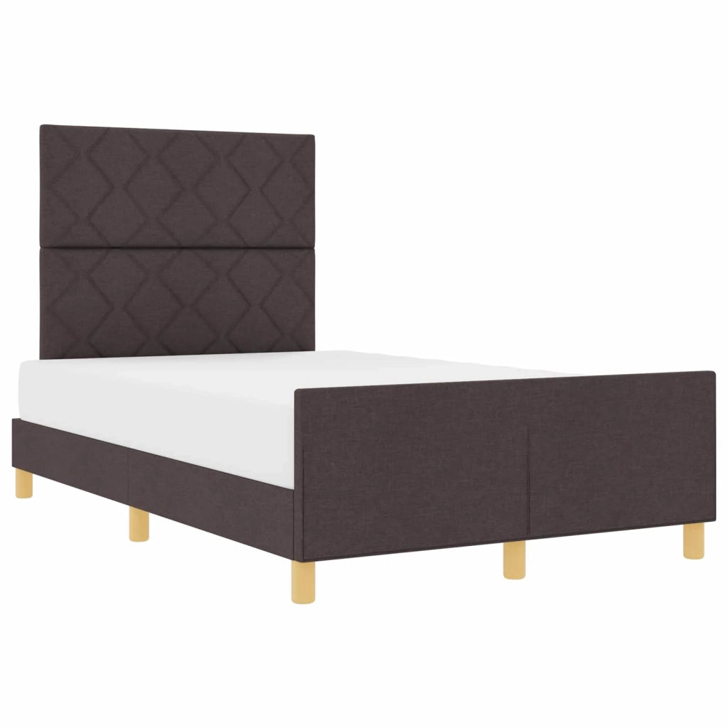 Struttura del letto Marrone scuro 120 x 200 cm Tessuto