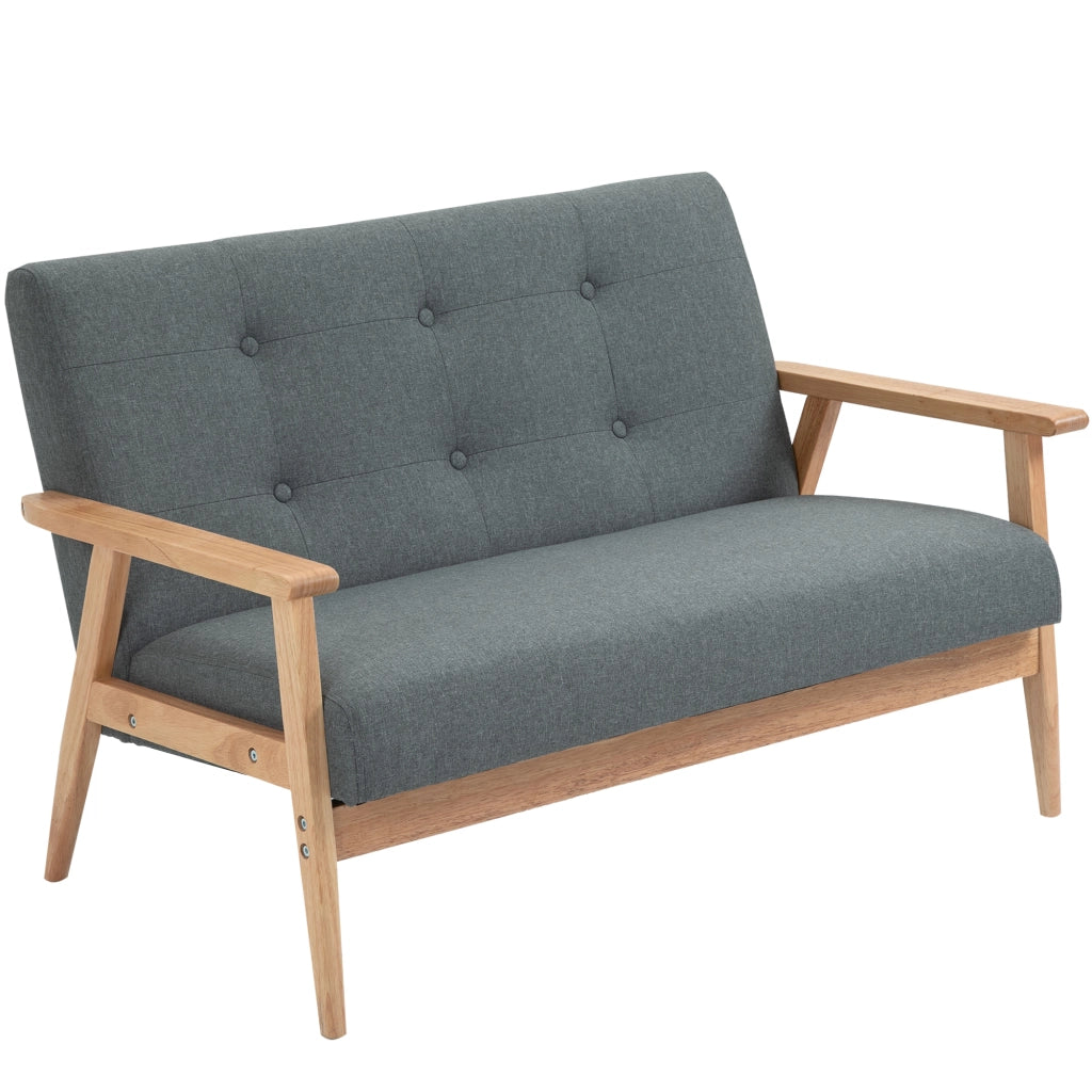 Divano 2 posti ¨C Minimal ¨C grigio, legno, 115x66.5x73 cm