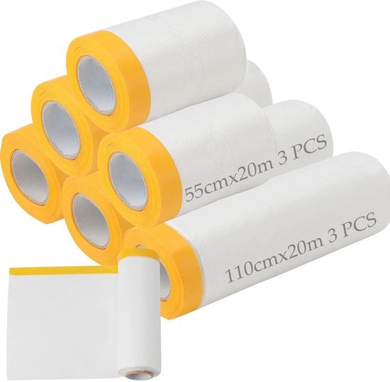 Foglio di protezione per la pittura e il lavoro - Film impermeabile e resistente all'acqua - Opaco + arancione - Ideale per muri e superfici