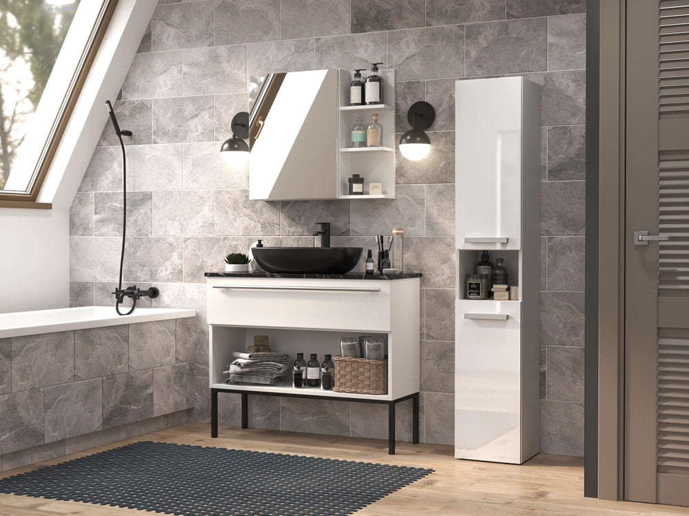 Colonna bagno NEL e bianco lucido