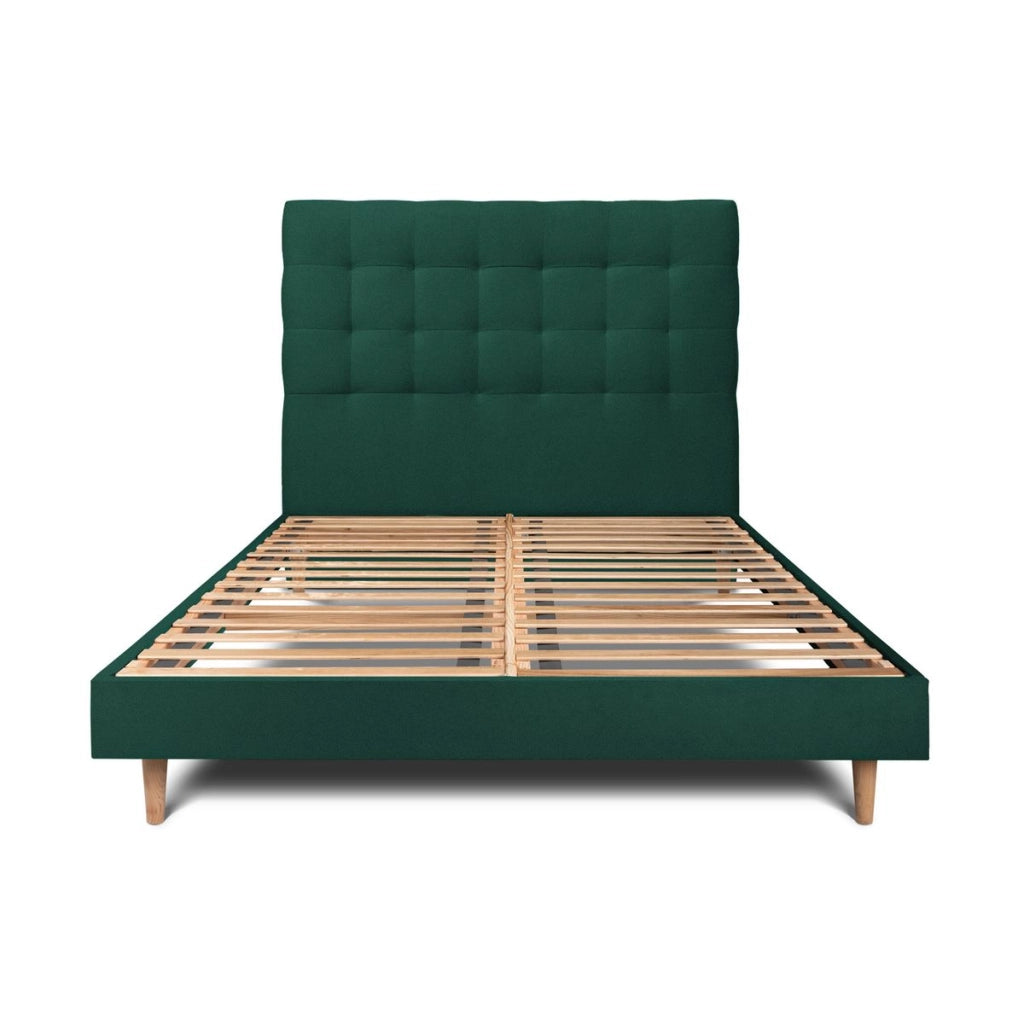 Letto 180x200 cm con testata imbottita - Tessuto velluto